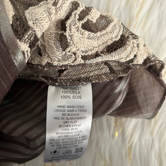 Tiny Lace Overlay/Wrap Silk Blouse - Picture 8 of 8